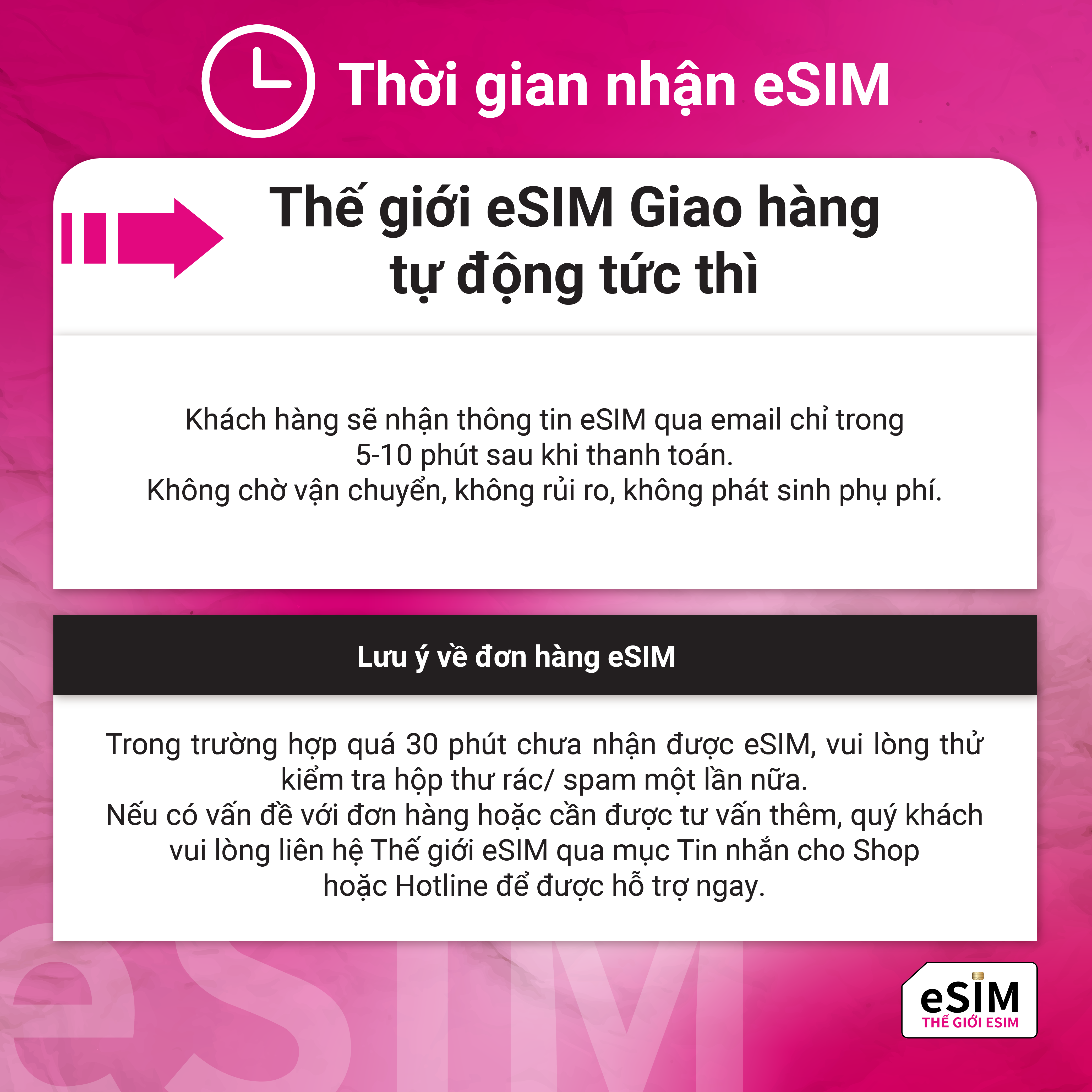 Nhận mã QR eSIM ngay lập tức